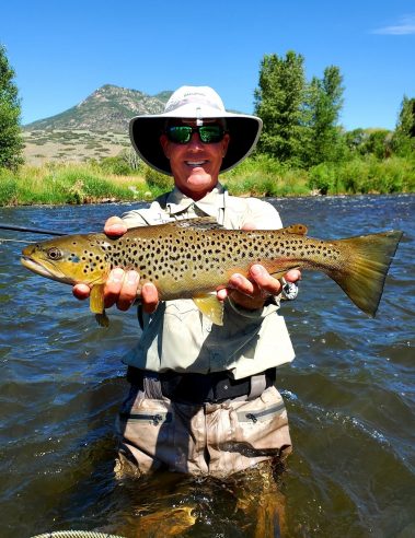 A big brown trout caught on a guided fly fishing trip while fly fishing Utah's Provo River with Jeremy Allan Fly Fishing