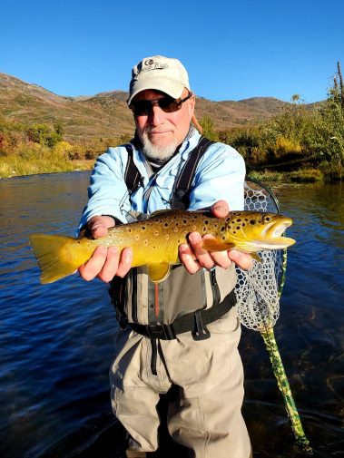 Long time Jeremy Allan Fly Fishing customer with a great Provo River Brown