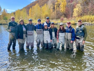 The Chevron group on a guided fly fishing trip.