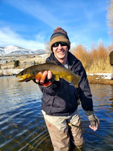 Winter fly fishing on the Provo River near Park City Utah