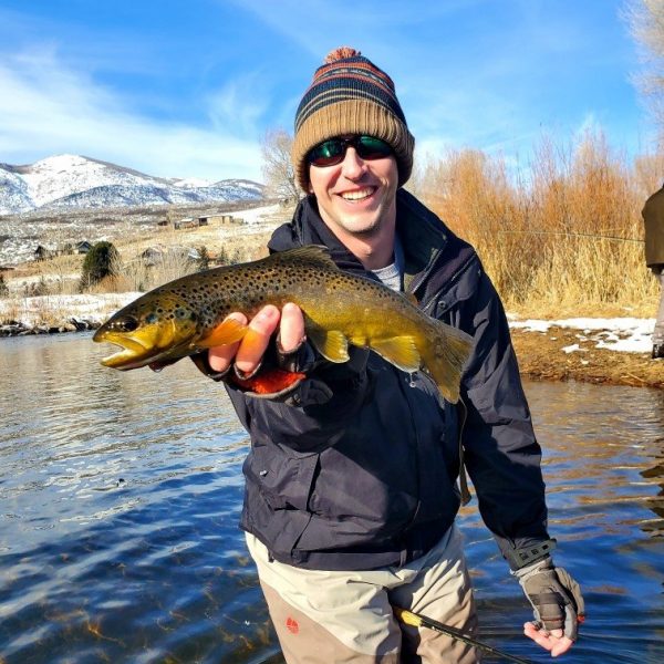 Winter fly fishing on the Provo River near Park City Utah