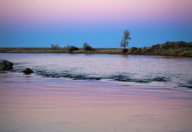 Sunset on the Green River in Wyoming