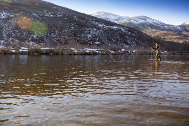 Dry fly casting on the Provo River. Utah fine art prints by Jeremy Allan.