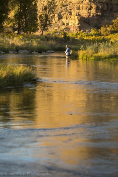 Evening fly fishing on the Oasis