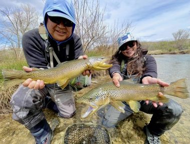 Two big browns caught while fly fishing in Utah with Jeremy Allan Fly Fishing
