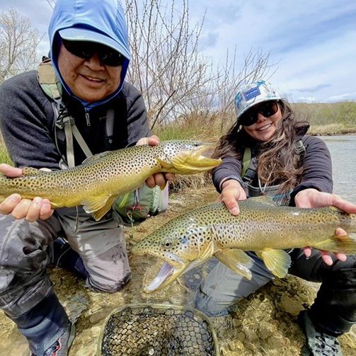 Two big browns caught while fly fishing in Utah with Jeremy Allan Fly Fishing